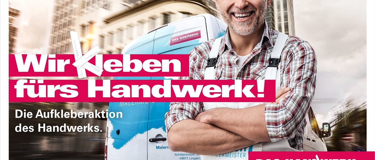 Mitmachen und gewinnen bei der Aktion "Wir kleben fürs Handwerk!": Unter allen Teilnehmern verlost das Handwerk einen MAN TGE und insgesamt zehn iPads. Mitmachen und gewinnen bei der Aktion "Wir kleben fürs Handwerk!": Unter allen Teilnehmern verlost das Handwerk einen MAN TGE und insgesamt zehn iPads.