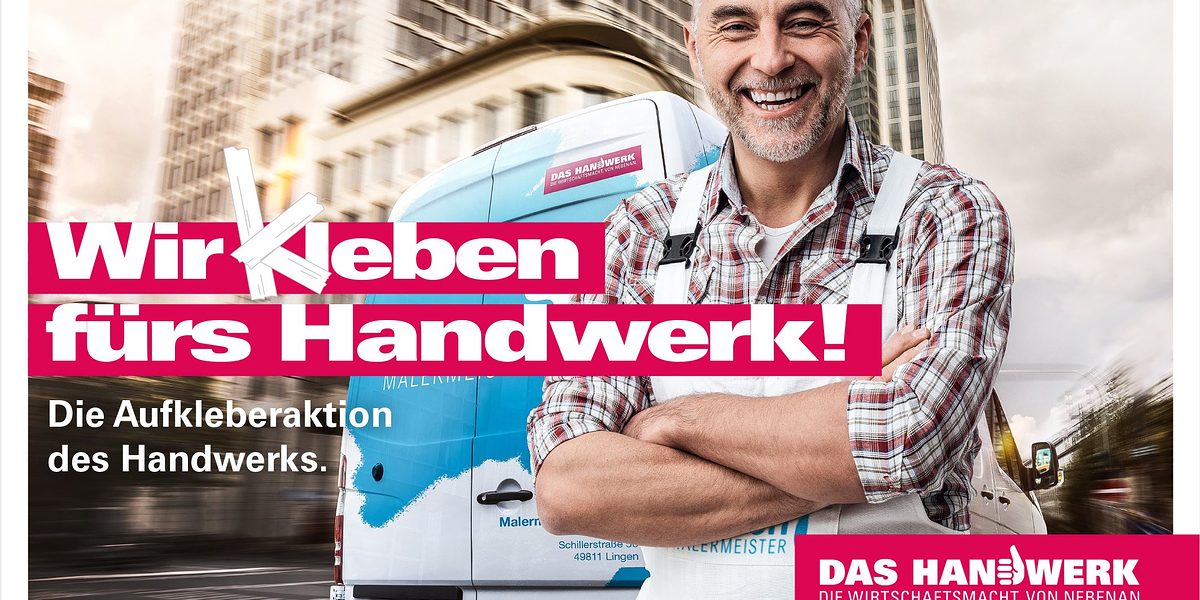 Mitmachen und gewinnen bei der Aktion "Wir kleben fürs Handwerk!": Unter allen Teilnehmern verlost das Handwerk einen MAN TGE und insgesamt zehn iPads. Mitmachen und gewinnen bei der Aktion "Wir kleben fürs Handwerk!": Unter allen Teilnehmern verlost das Handwerk einen MAN TGE und insgesamt zehn iPads.