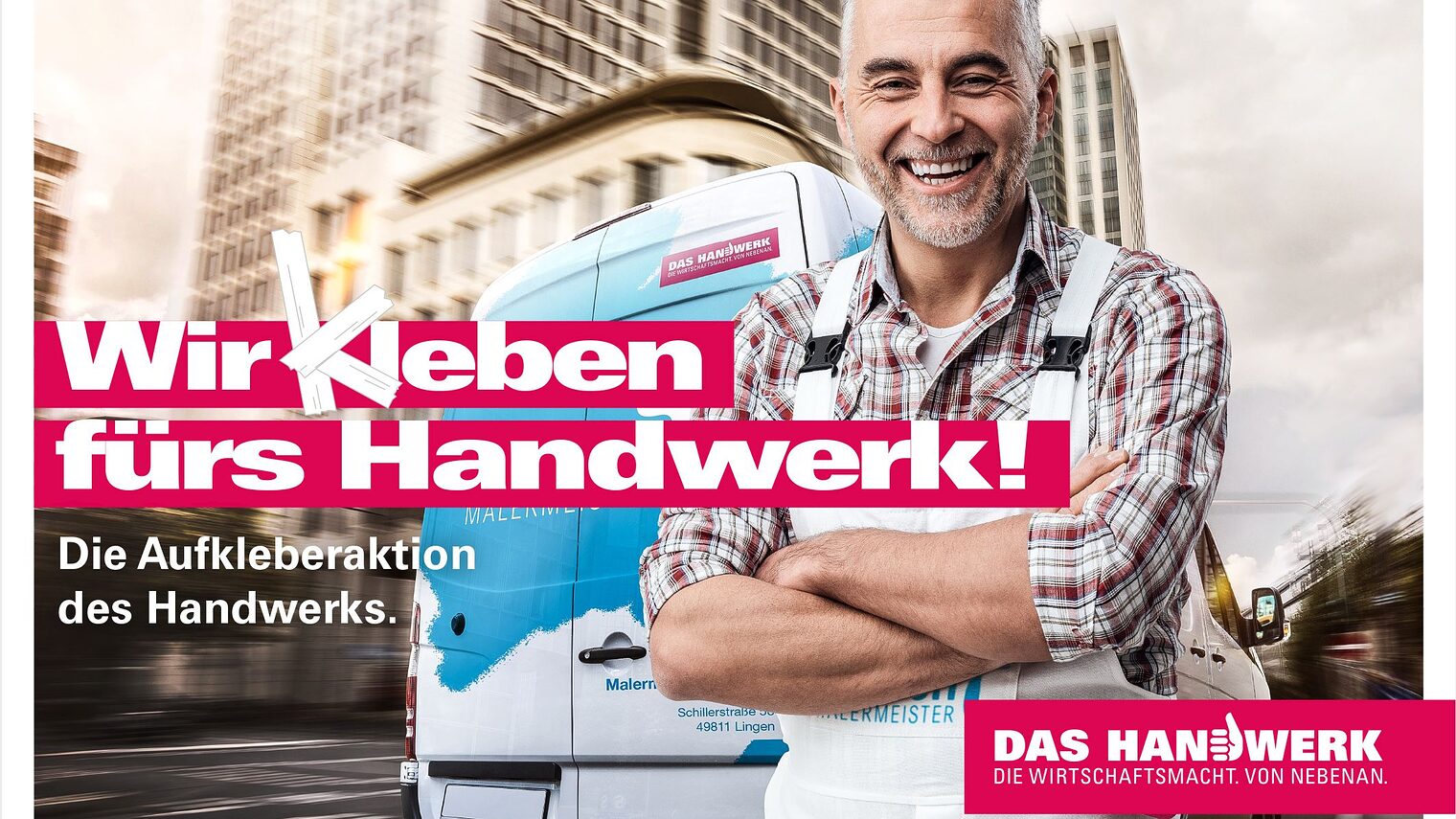 Mitmachen und gewinnen bei der Aktion "Wir kleben fürs Handwerk!": Unter allen Teilnehmern verlost das Handwerk einen MAN TGE und insgesamt zehn iPads.