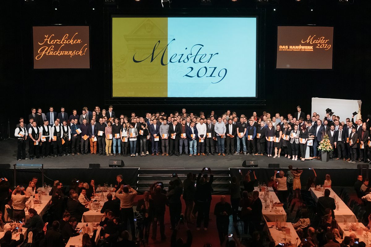 Meisterfeier 2019 Meisterfeier der Handwerkskammer Erfurt am 23.02.2019 auf der Messe Erfurt (Thüringen). Foto: HWK/Michael Reichel Schlagwort(e): lth, Handwerk, HWK