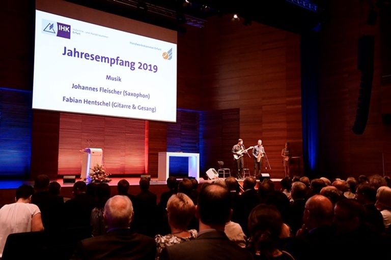 Impressionen vom Gemeinsamen Jahresempfang der Industrie- und Handelskammer Erfurt und Handwerkskammer Erfurt am 29. August 2019 im congress centrum neue weimarhalle in Weimar 