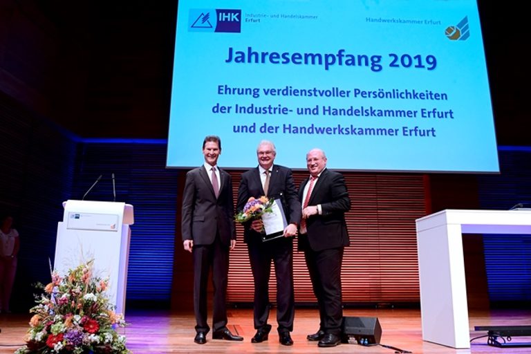 Impressionen vom Gemeinsamen Jahresempfang der Industrie- und Handelskammer Erfurt und Handwerkskammer Erfurt am 29. August 2019 im congress centrum neue weimarhalle in Weimar 