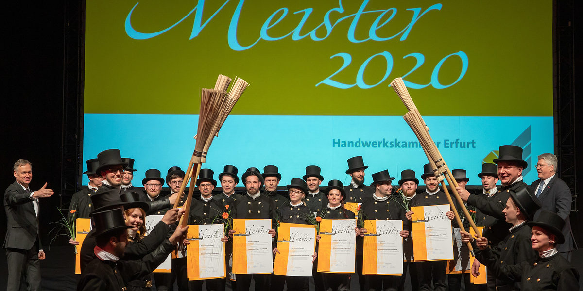 08.02.2020, Erfurt: Meisterfeier der Handwerkskammer Erfurt auf der Messe. 08.02.2020, Erfurt: Meisterfeier der Handwerkskammer Erfurt auf der Messe. Schlagwort(e): lth Handwerk Meister