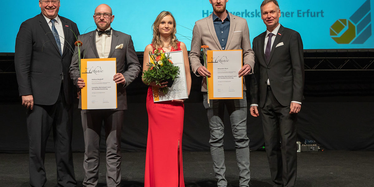 08.02.2020, Erfurt: Meisterfeier der Handwerkskammer Erfurt auf der Messe. 08.02.2020, Erfurt: Meisterfeier der Handwerkskammer Erfurt auf der Messe. Schlagwort(e): lth Handwerk Meister