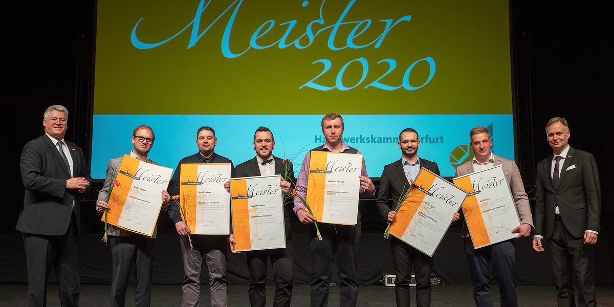 08.02.2020, Erfurt: Meisterfeier der Handwerkskammer Erfurt auf der Messe. 08.02.2020, Erfurt: Meisterfeier der Handwerkskammer Erfurt auf der Messe. Schlagwort(e): lth Handwerk Meister