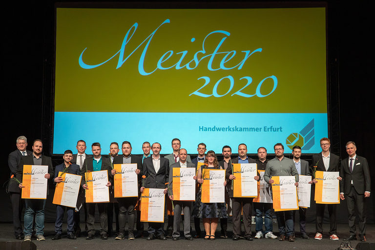 08.02.2020, Erfurt: Meisterfeier der Handwerkskammer Erfurt auf der Messe. Schlagwort(e): lth Handwerk Meister