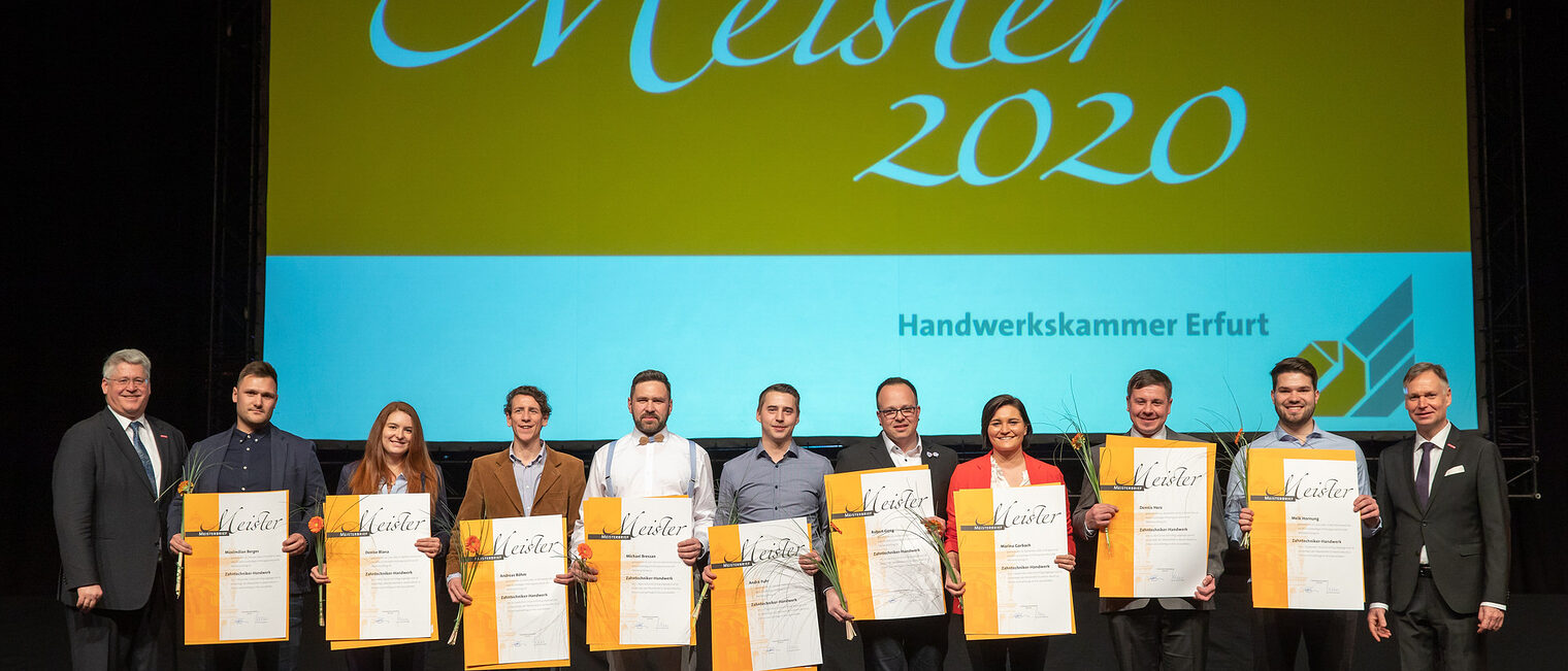 08.02.2020, Erfurt: Meisterfeier der Handwerkskammer Erfurt auf der Messe. Schlagwort(e): lth Handwerk Meister