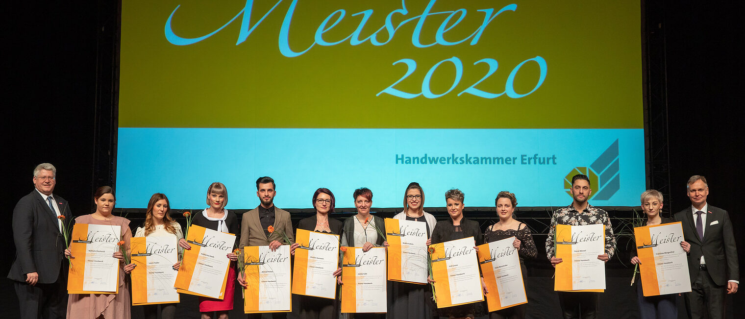 08.02.2020, Erfurt: Meisterfeier der Handwerkskammer Erfurt auf der Messe. Schlagwort(e): lth Handwerk Meister