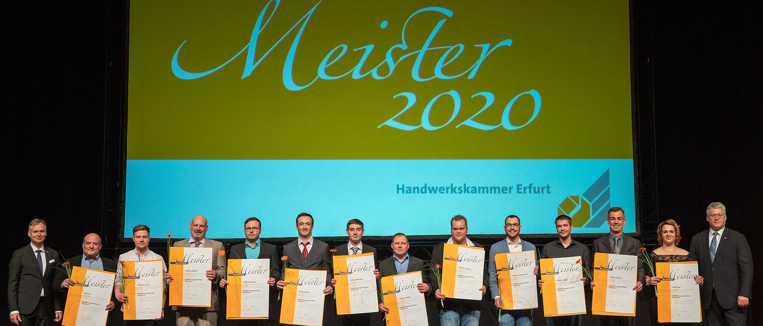 08.02.2020, Erfurt: Meisterfeier der Handwerkskammer Erfurt auf der Messe. Schlagwort(e): lth Handwerk Meister