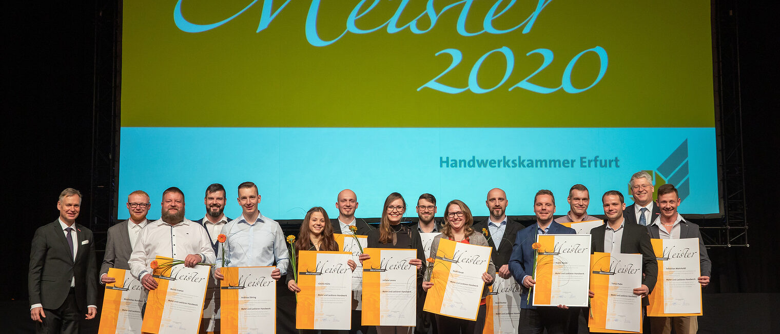 08.02.2020, Erfurt: Meisterfeier der Handwerkskammer Erfurt auf der Messe. Schlagwort(e): lth Handwerk Meister