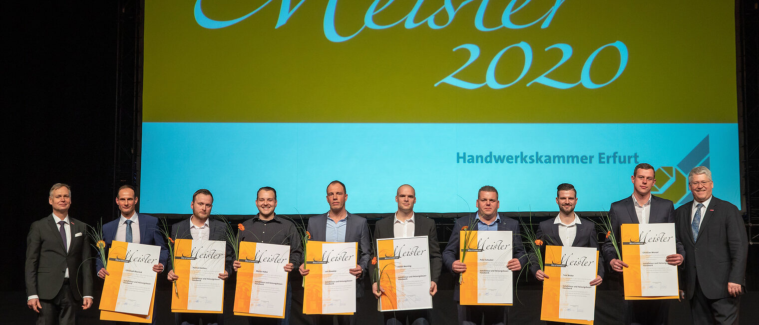 08.02.2020, Erfurt: Meisterfeier der Handwerkskammer Erfurt auf der Messe. Schlagwort(e): lth Handwerk Meister