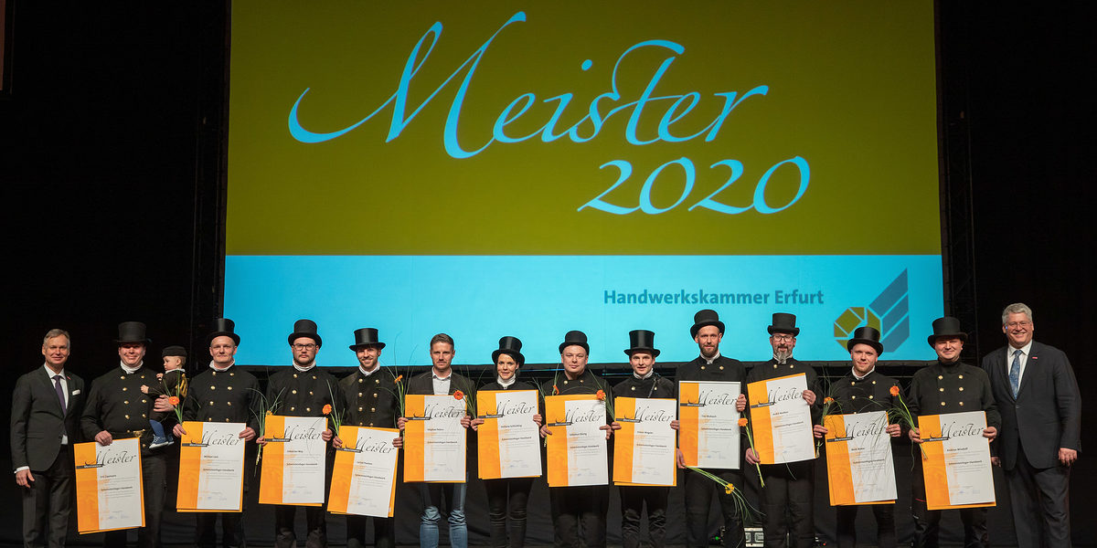08.02.2020, Erfurt: Meisterfeier der Handwerkskammer Erfurt auf der Messe. 08.02.2020, Erfurt: Meisterfeier der Handwerkskammer Erfurt auf der Messe. Schlagwort(e): lth Handwerk Meister