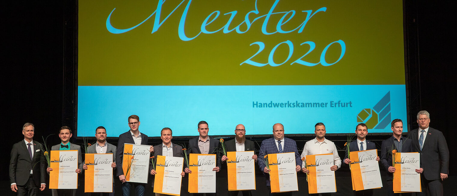 08.02.2020, Erfurt: Meisterfeier der Handwerkskammer Erfurt auf der Messe. Schlagwort(e): lth Handwerk Meister