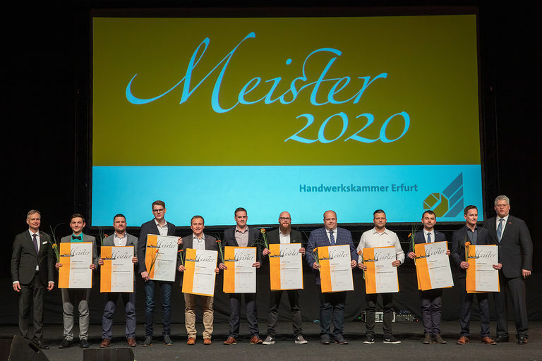 08.02.2020, Erfurt: Meisterfeier der Handwerkskammer Erfurt auf der Messe. Schlagwort(e): lth Handwerk Meister