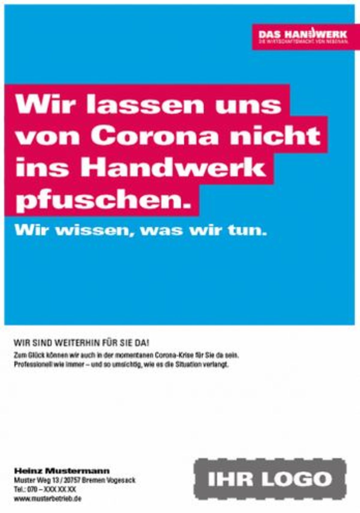 Neue Corona-Plakate für Betriebe - Handwerkskammer Erfurt