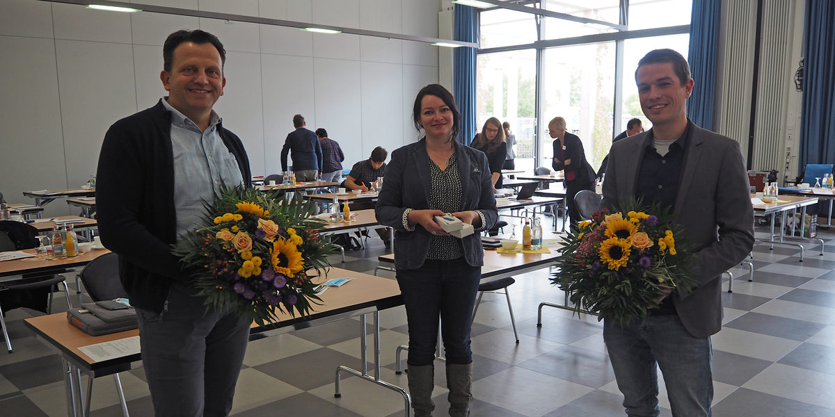 Die Betriebsinhaber Heiko Platz (li.) und Sascha Rink gaben unter Moderation von Patricia Roth (HWK Erfurt) Einblicke in die betriebliche Nachwuchsgewinnung.
