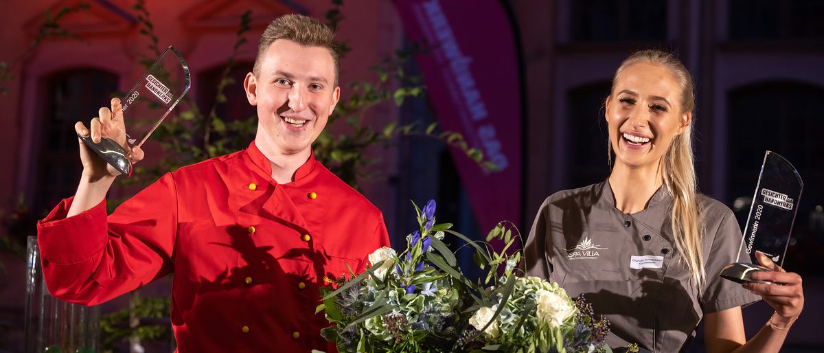 Bäckermeister Paul Süpke und Kosmetikerin Charlotte Schmerbauch sind die amtierenden ¿Gesichter des Handwerks¿ der Handwerkskammer Erfurt. Jetzt werden ihre Nachfolger gesucht. Bäckermeister Paul Süpke und Kosmetikerin Charlotte Schmerbauch sind die amtierenden ¿Gesichter des Handwerks¿ der Handwerkskammer Erfurt. Jetzt werden ihre Nachfolger gesucht.