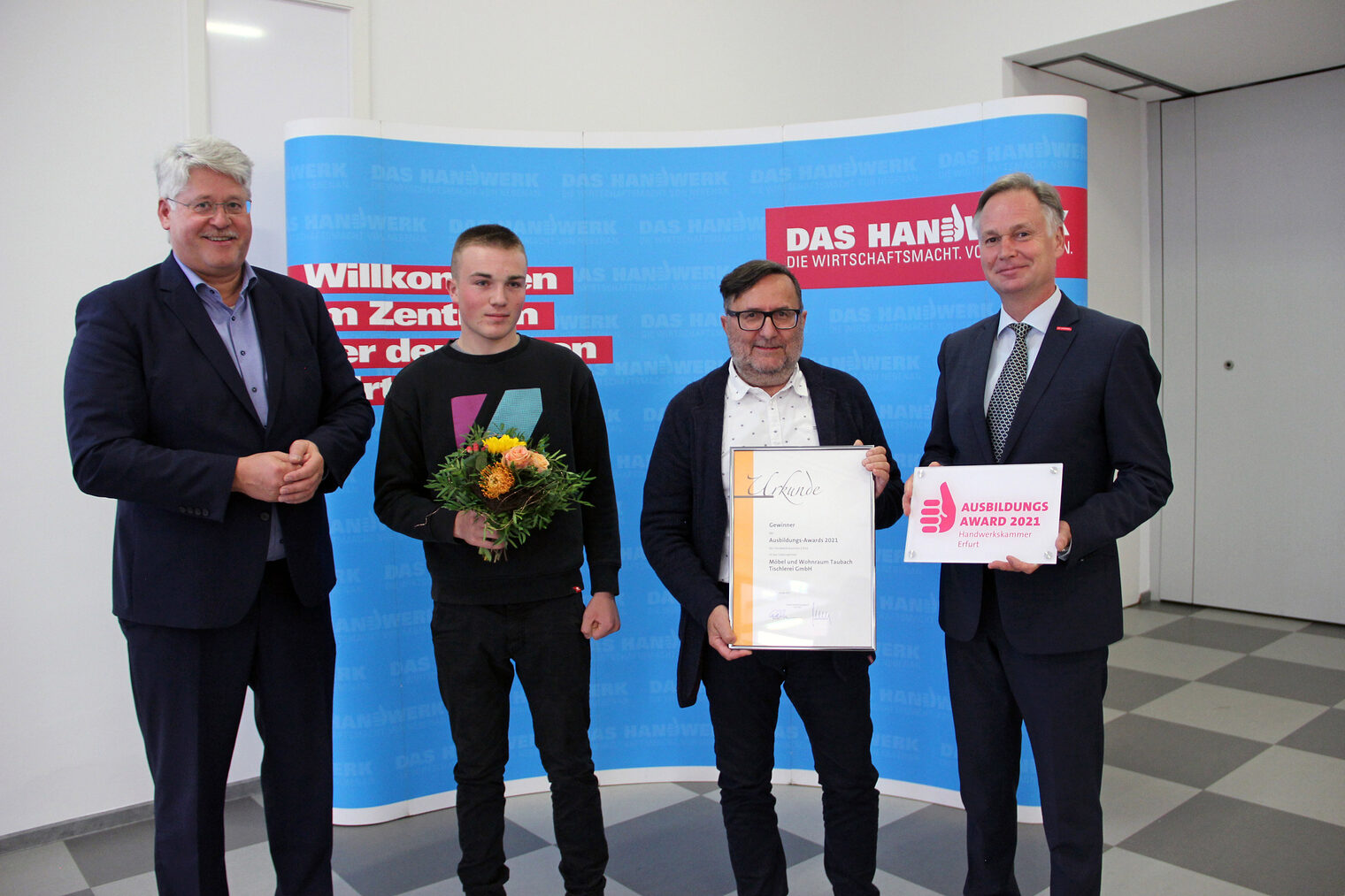 v.li.: Thomas Malcherek, Andreas Rosenberger, Henri Hausmann, Stefan Lobenstein