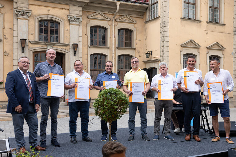 Ehrung von Handwerksbetrieben zum 25-jährigen Jubiläum durch die Handwerkskammer Erfurt. Schlagwort(e): lth Handwerk