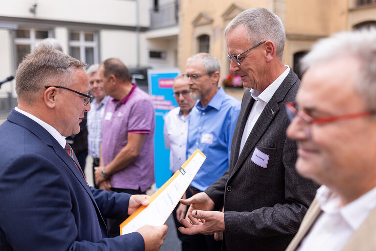 Ehrung von Handwerksbetrieben zum 25-jährigen Jubiläum durch die Handwerkskammer Erfurt. Schlagwort(e): lth Handwerk