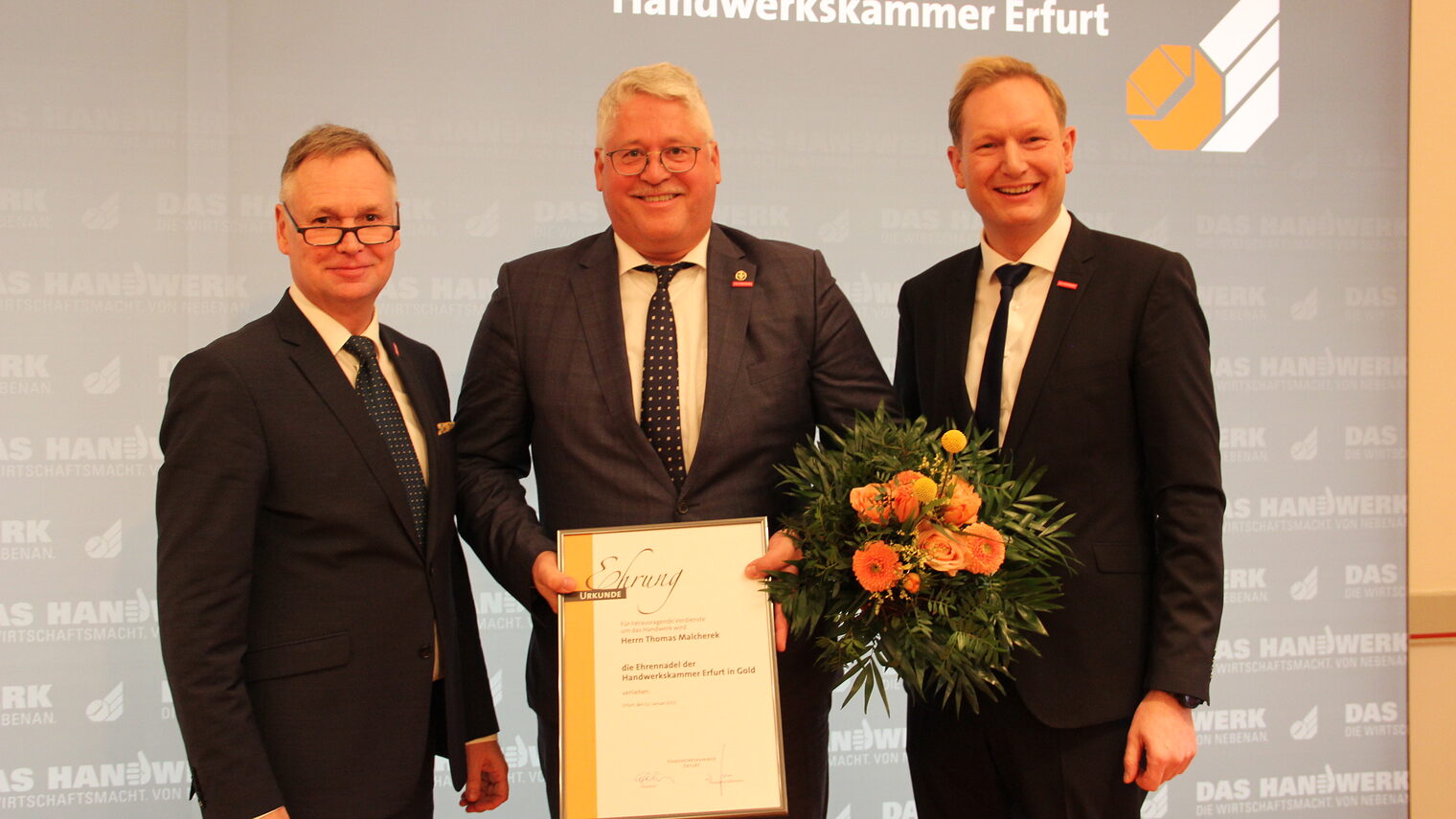Von links: Stefan Lobenstein (Präsident), Thomas Malcherek (Hauptgeschäftsführer), Tobias Hinz (stellv. Hauptgeschäftsführer).