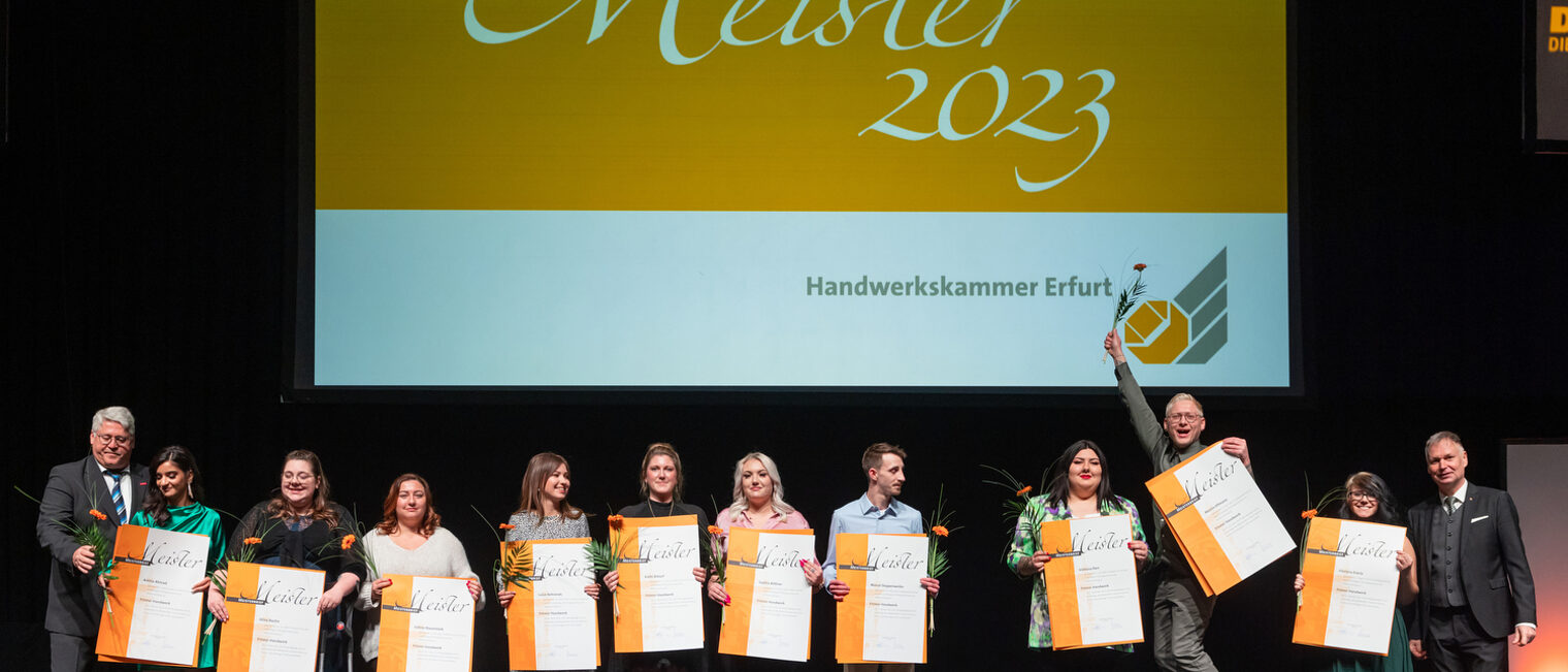 Meisterfeier der Handwerkskammer Erfurt in der Messehalle 1. Schlagwort(e): lth Handwerk