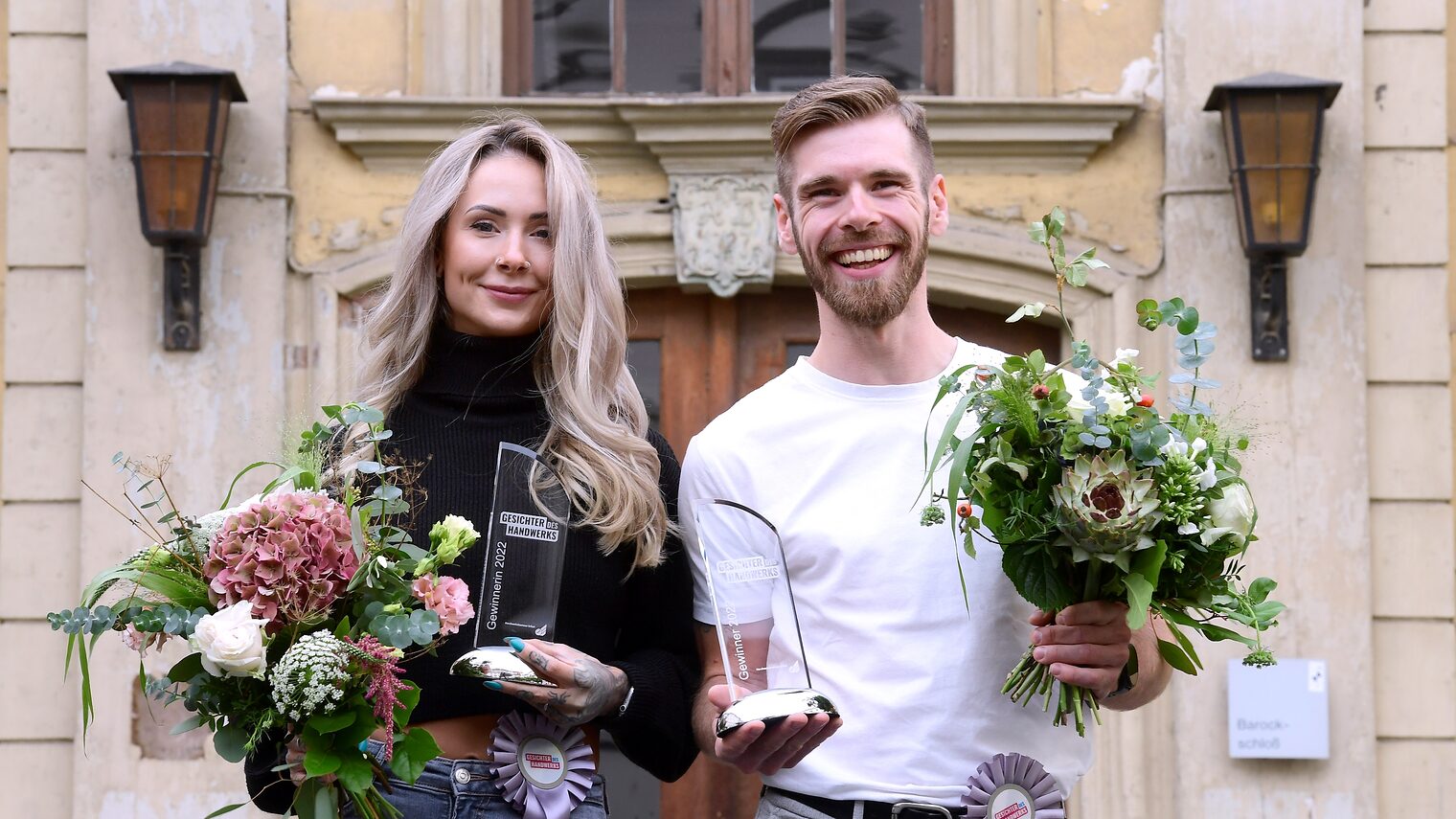 Franziska Schübl und Maximilian Stiebling sind die amtierenden ¿Gesichter des Handwerks¿ der Handwerkskammer Erfurt. Jetzt werden ihre Nachfolger gesucht.